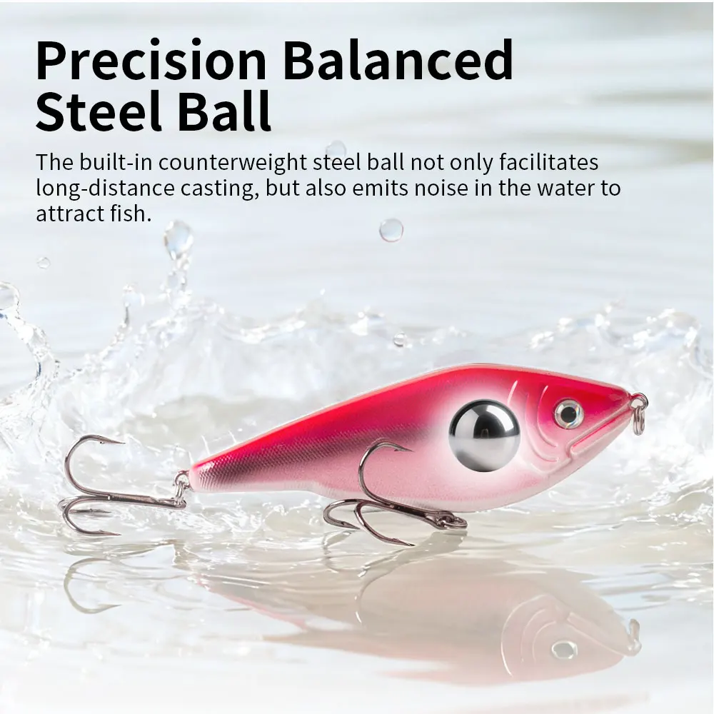 Hanlin Venta caliente 9 cm/26g Glide Jerkbait Popular Pike cebo Muskie señuelos señuelo de pesca sonajeros Artificial VIB Wobbler aparejos de lubina - imagen 4