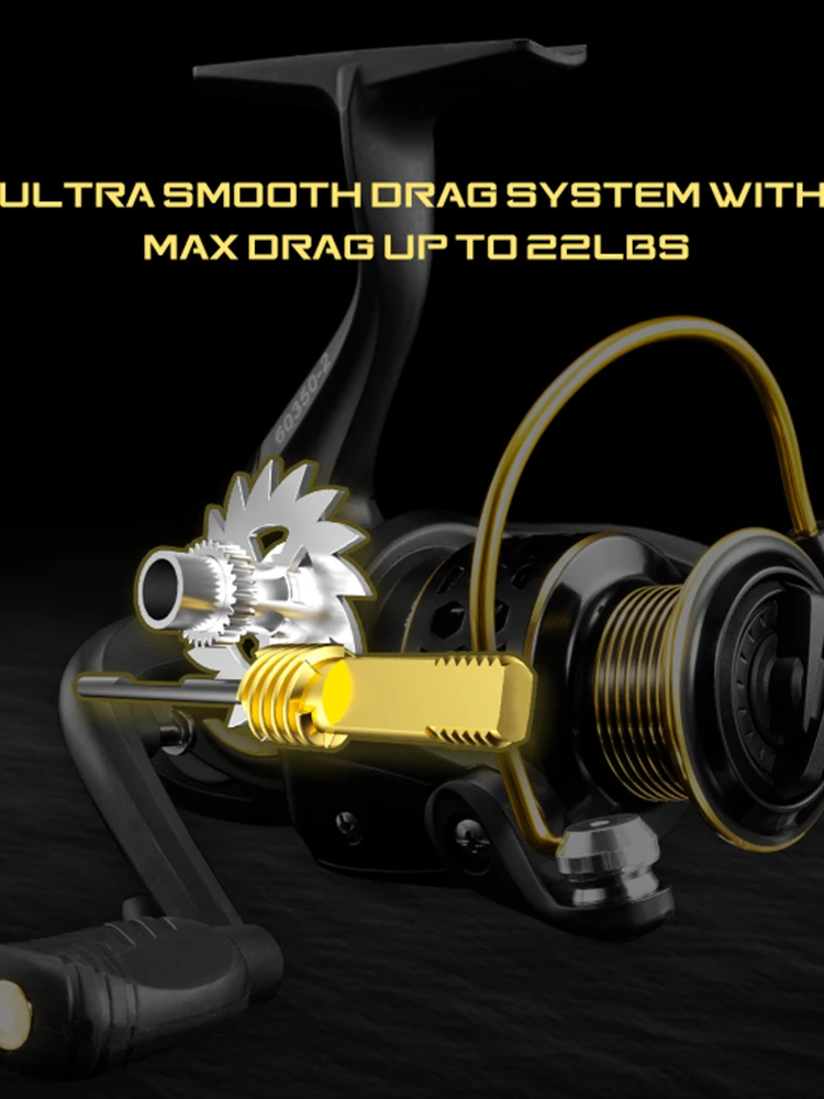 MIFINE KARATE-Carrete de pesca giratorio, carrete de repuesto, relación de engranaje 5,1: 1 10kg Max Drag 1000-4000, grafito, accesorios de pesca - imagen 5