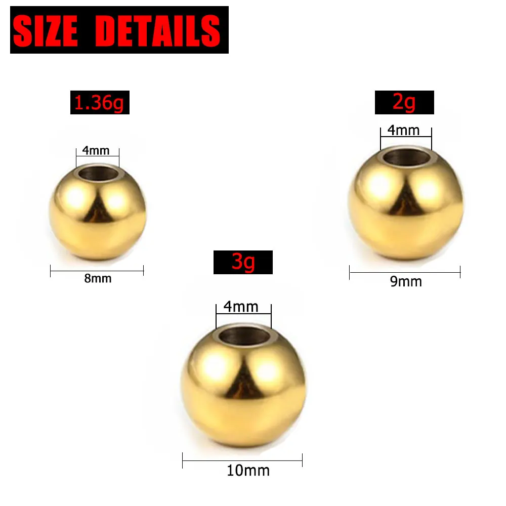 JYJ 20 piezas 1,36g 2g 3g accesorios de pesca de cobre peso de plomo redondo, peso de anzuelo de pesca compensado, para fundición lejana - imagen 2