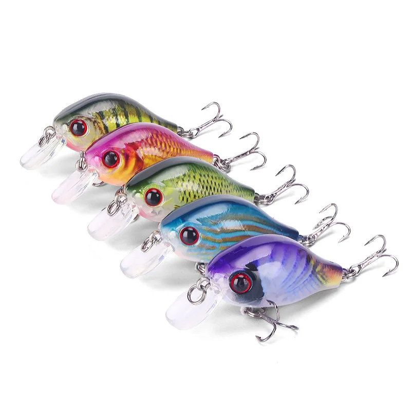Señuelo de pesca con estampado 3D, cebo con manivela de 4,3 cm, 8g, cebo duro para peces gordos pequeños, bolas de acero ruidosas, señuelos artificiales incorporados, 1 pieza en oferta - imagen 2