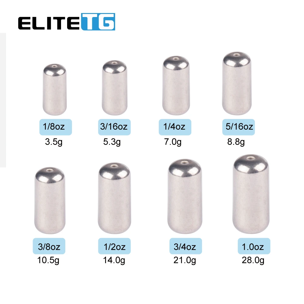 Elite TG 10 Uds. Peso del barril de pesca, aparejo Texas/Carolina sin plomo 3,5g-28g Crappie Bass Bluegill señuelo de pesca de mar - imagen 2