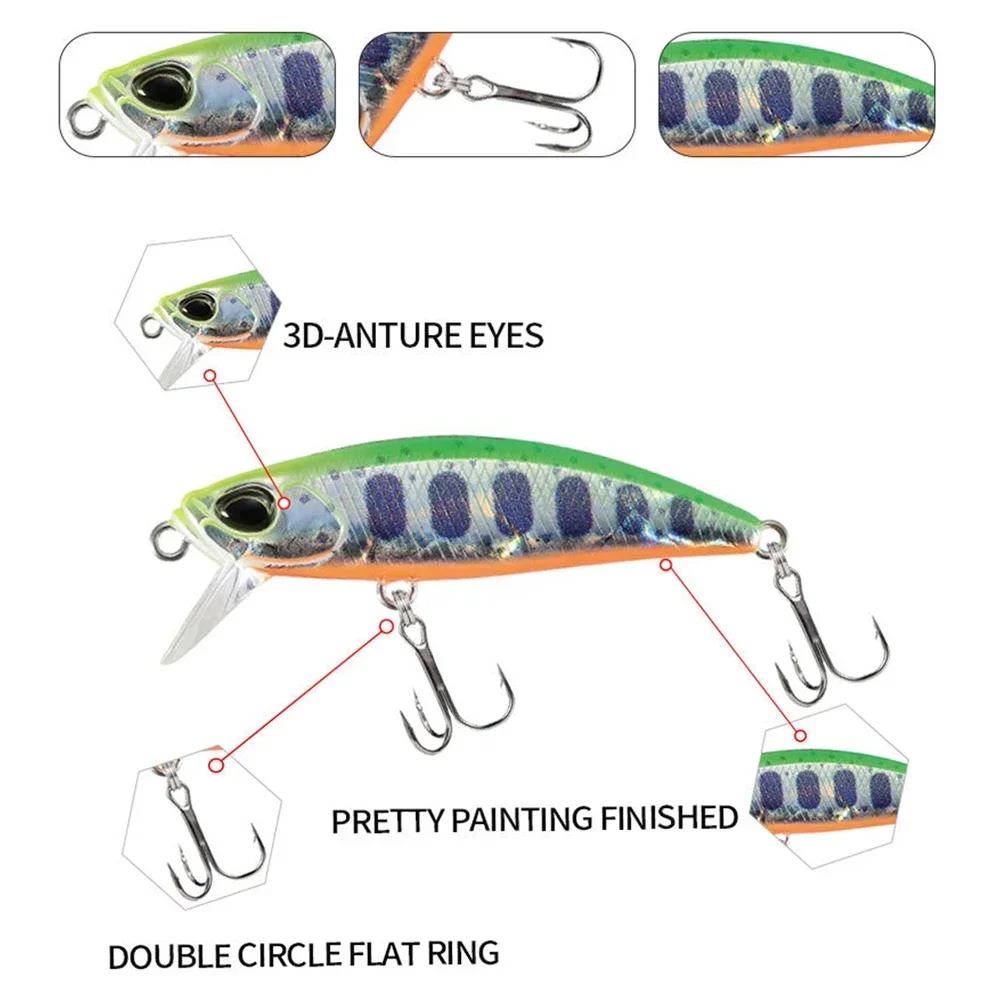 6,5g 4,8 cm señuelo de pesca Micro Minnow Wobbler fundición larga hundimiento Trolling Jerkbait Swimbait cebo duro Artificial trucha cebo para lubina - imagen 5