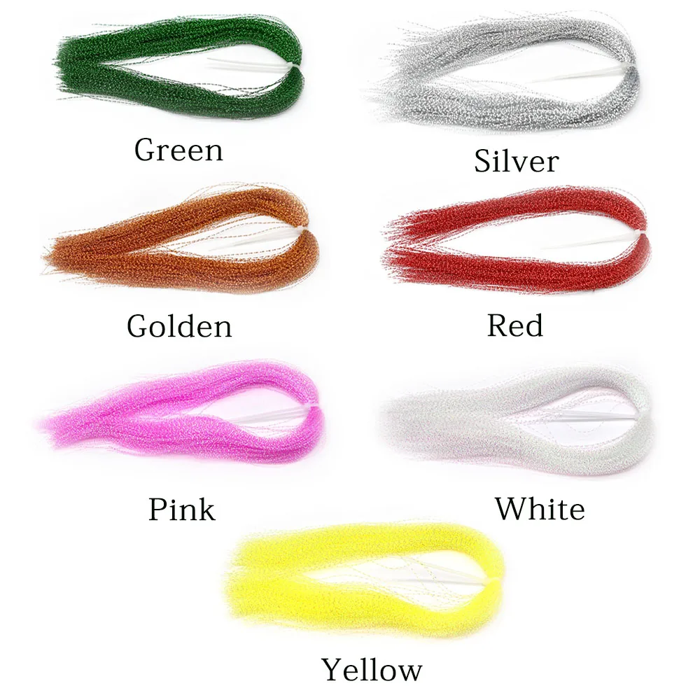 Anzuelo de pesca con mosca, señuelo de 280 hebras, Flashabou, oropel holográfico, cristal Flash, plantilla de cadena, 7 paquetes - imagen 5