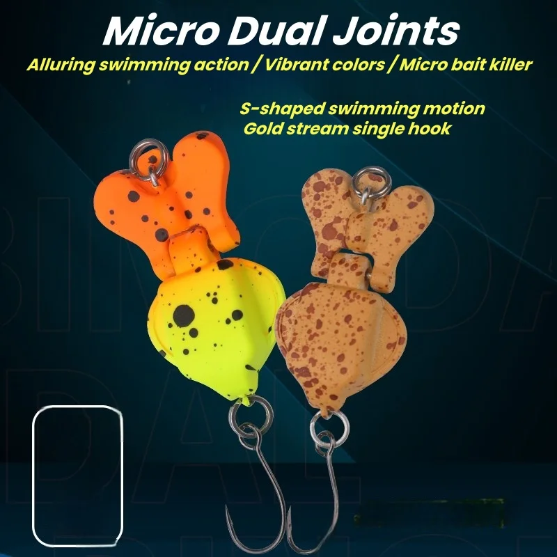 Wondersee-cebo de pesca de 2 secciones, 2g, 30mm, Micro cebo, Micro articulaciones duales, cuentas de Metal internas, Chub Bass, Mahseer dorado, Topmouth - imagen 2
