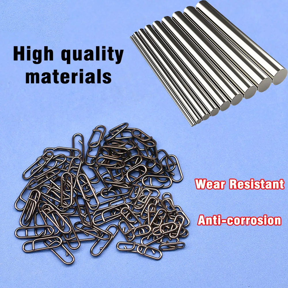 120 Uds Clips de pesca eléctricos pesca en agua salada Snap pesca de acero inoxidable Clips rápidos conector de señuelo aparejos de pesca de agua dulce - imagen 5