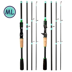 Cañas de pescar con señuelo, accesorio de fibra de carbono, Spinning ligero, Baitcasting, acción ML, 1,8g-14g, calamar, pulpo, barco, 2,1-4/5 m