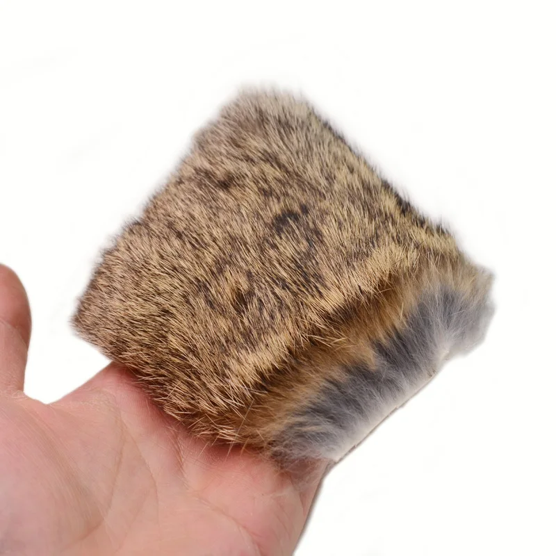 CONTEMPLATOR 2 unids/pack piel de conejo Natural atado de moscas pelos de animales 8cm * 8cm conoy Natural genuino para cuerpos de ninfa doblaje Streamer - imagen 4