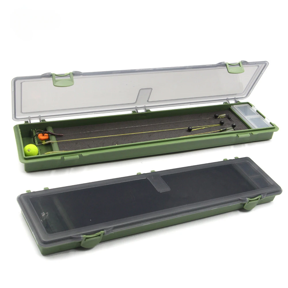 Caja de aparejos de pesca de carpa, tablero de aparejo de pelo rígido con alfileres, caja de aparejo de pesca de carpa, contenedor de rejilla separado multifunción, 4 piezas - imagen 3