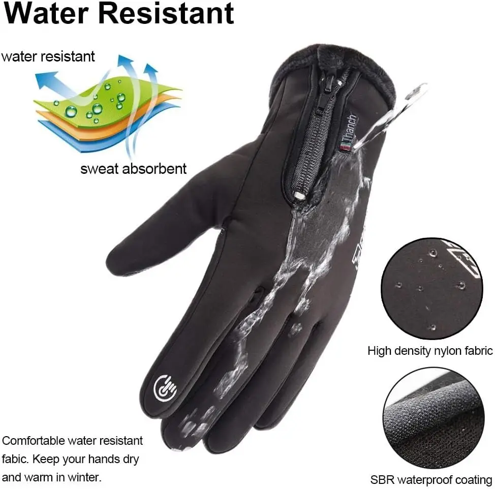 Guantes cálidos para ciclismo, manoplas de felpa a prueba de viento para otoño e invierno, guantes con pantalla táctil y dedos completos para ciclismo, montar, esquiar y pescar 2026 - imagen 3