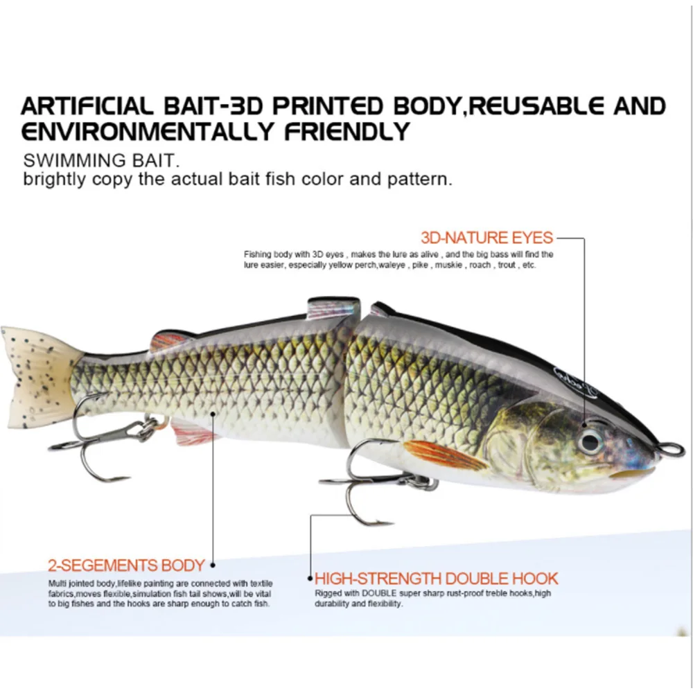 Cebo grande de 18,6 cm y 65g para pesca en el mar, Swimbait señuelo para lubina, Lucio, muskkie, Walleye - imagen 4