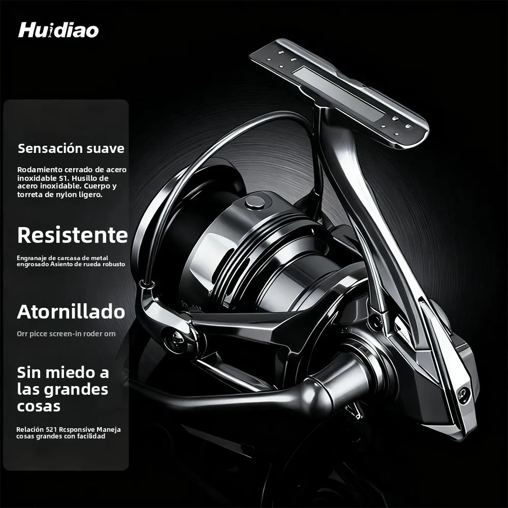 Carrete de lance Huidiao CNC mango atornillado relación 5.2:1