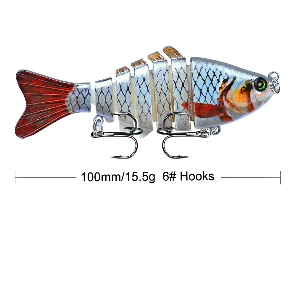 Señuelo de pesca articulado duro, 1 piezas, 100mm, 15g, 7 segmentos, Multi Swimbait, Wobblers, Crankbait - imagen 3
