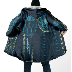Capa de lana con capucha Vegvisir 3D – Abrigo cálido unisex