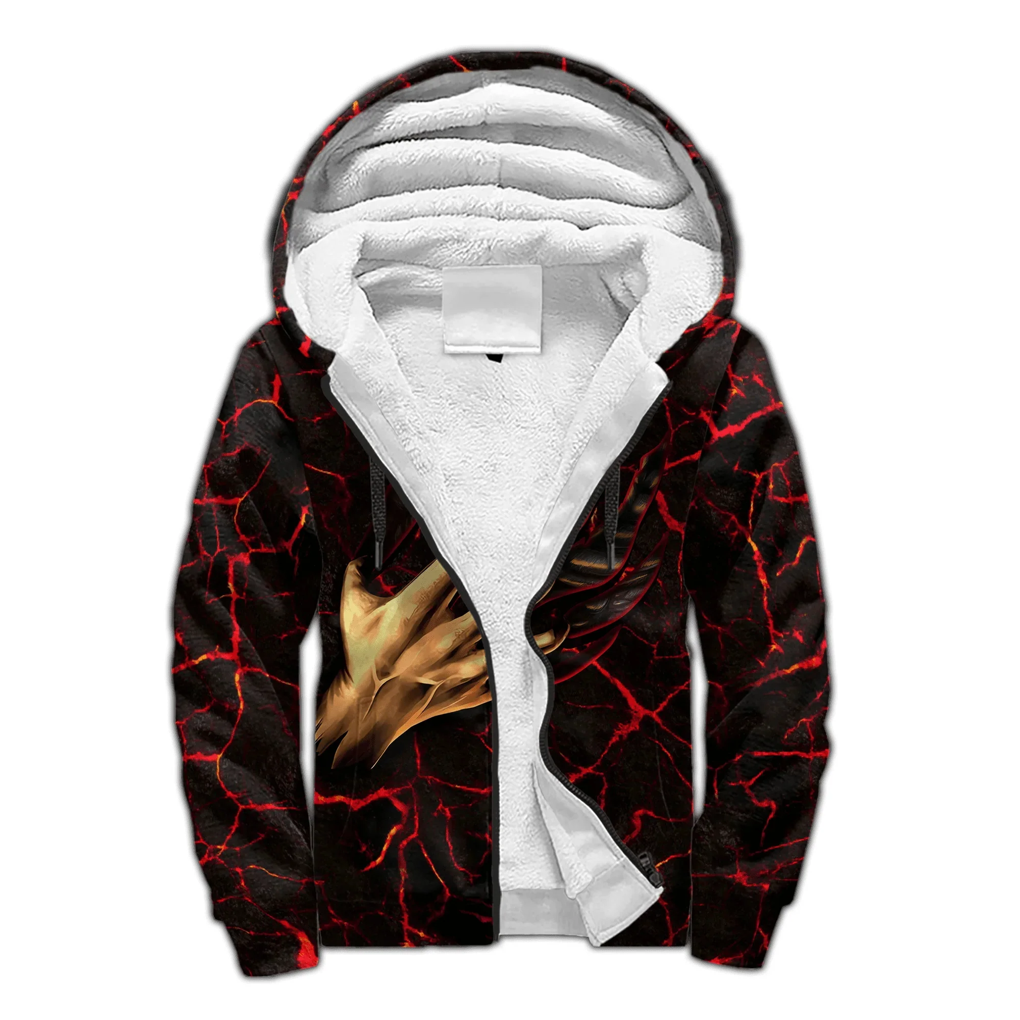 Dragon & Phoenix Ice Fire Tattoo 3D impreso moda hombres polar cremallera Sudadera con capucha Unisex Casual invierno más grueso cálido chaqueta con cremallera JH16 - imagen 5