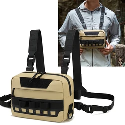 Chaleco de pesca táctico, mochila para deportes al aire libre, senderismo, Camping, ciclismo, bolsa de pecho para hombre, bolsa Molle de viaje para viaje corto, bolsa para chaleco para teléfono