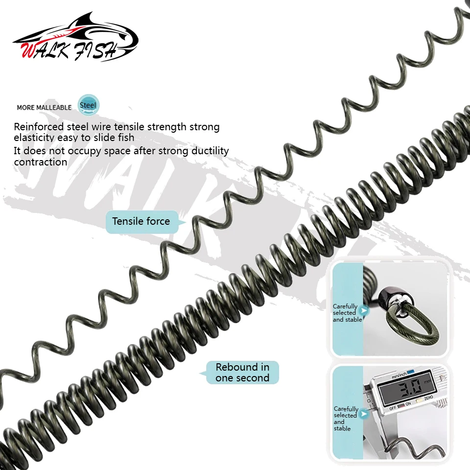 Cordón antipérdida telescópico elástico WALK FISH de seguridad para pesca - imagen 4