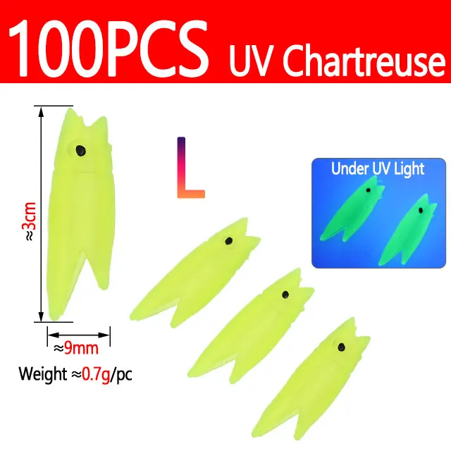 100pcs Chartreuse L