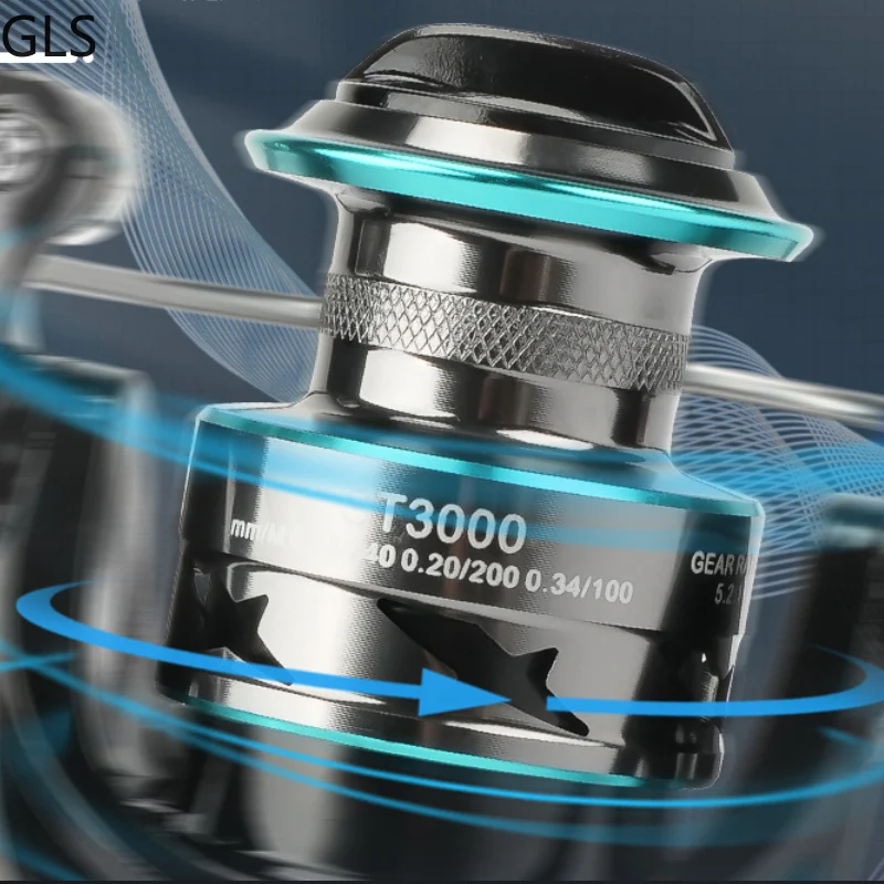 Carrete de pesca de carpa de alta velocidad, intercambiador de mano izquierda/derecha serie ST 1000-7000, relación de engranaje 5,2: 1, rueda giratoria, accesorios de pesca - imagen 4