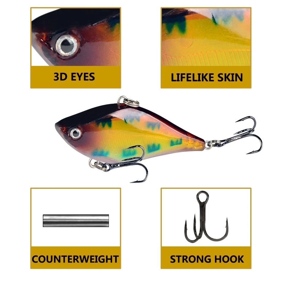 Pack Señuelos Crankbait Popper VIB Wobbler para Lubina - imagen 3