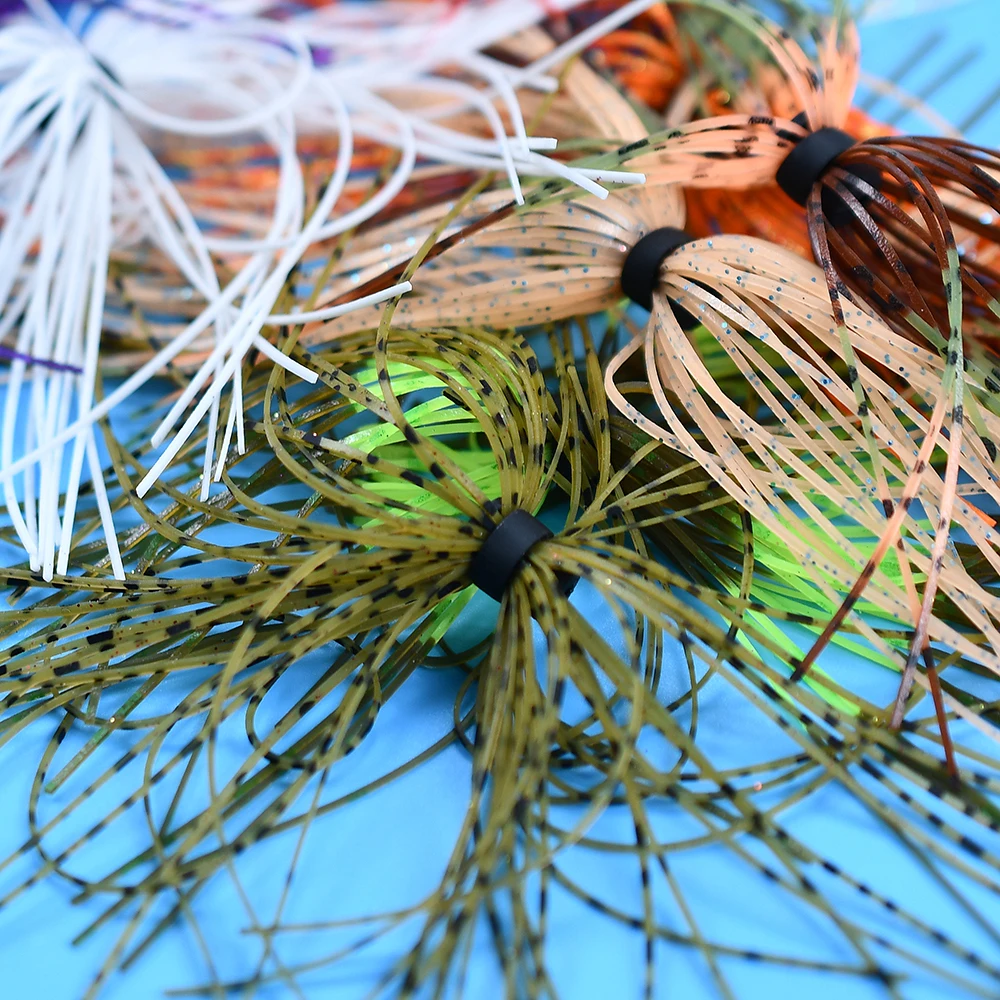 3 uds faldas de silicona señuelo de pesca para pesca Jig cabezas ganchos Spinnerbait Buzzbait Bass trucha atado de moscas accesorios de pesca - imagen 5