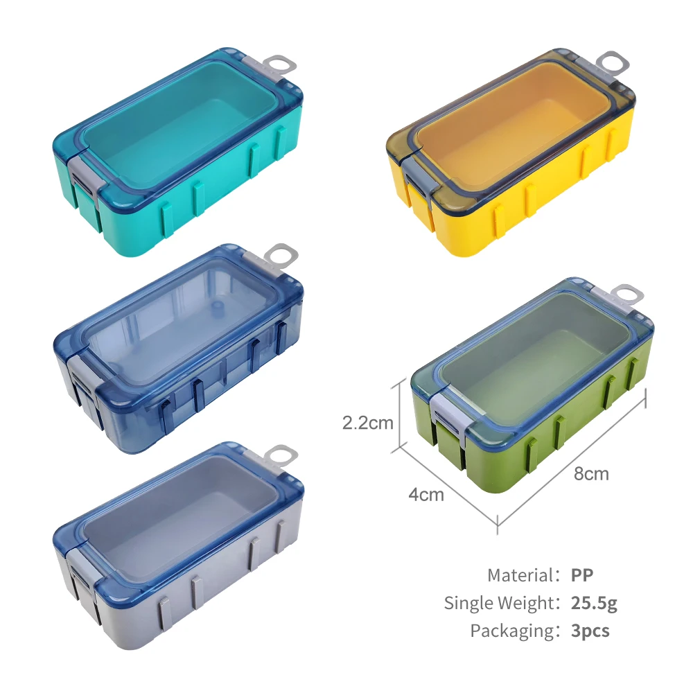 ILURE 3 uds Mini caja de almacenamiento de accesorios de pesca contenedor de anzuelos portátil compartimentos para señuelos organizador aparejos de pesca de mar - imagen 5