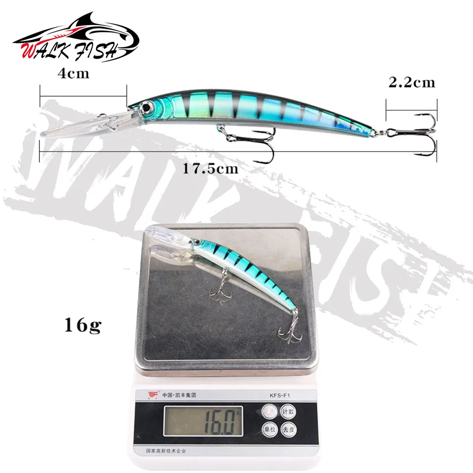WALK FISH-señuelo de pesca de pececillos biónicos, cebo duro Artificial para curricán de lubina, 15,3 cm, 16g, Crankbait, Wobblers, ojos 3D para pesca de carpa - imagen 2