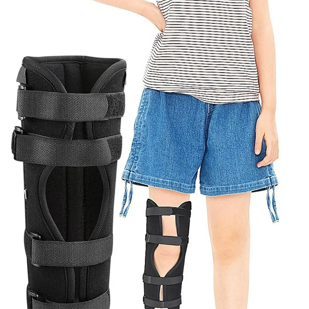 Fijación correa de pierna para niños soporte de férula de pierna transpirable estable soporte de placa de acero ajustable Protector de rodilla - imagen 3