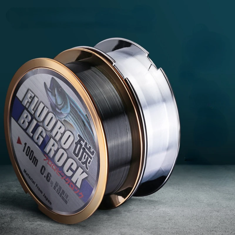 Sedal de pesca de fibra de carbono, 100m, alta resistencia, fuerte tracción, señuelo duradero, equipo de pesca en roca, alambre de fluorocarbono de 2 colores - imagen 5