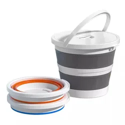 Cubo de pesca plegable gran capacidad con asa para exteriores
