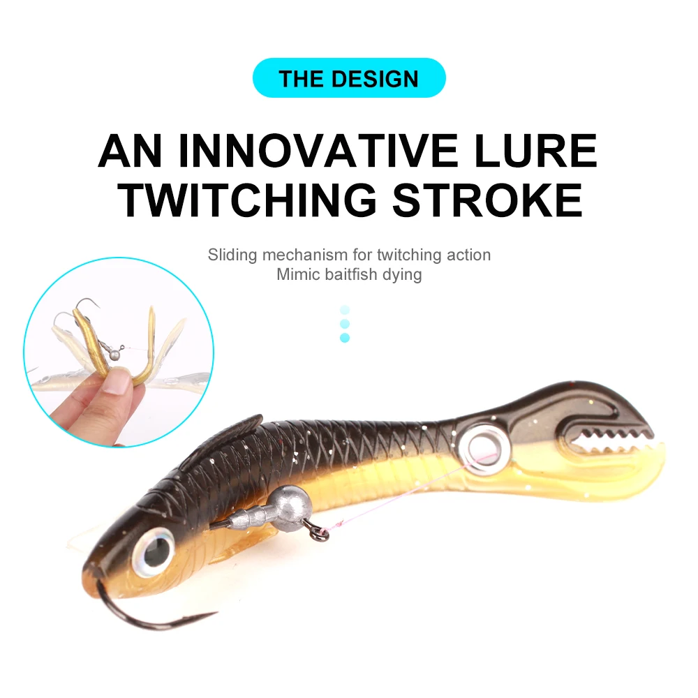 FTK 5 uds irritable loach Twitch señuelo de pesca suave 10cm cebo de silicona señuelos artificiales accesorios de pesca - imagen 3