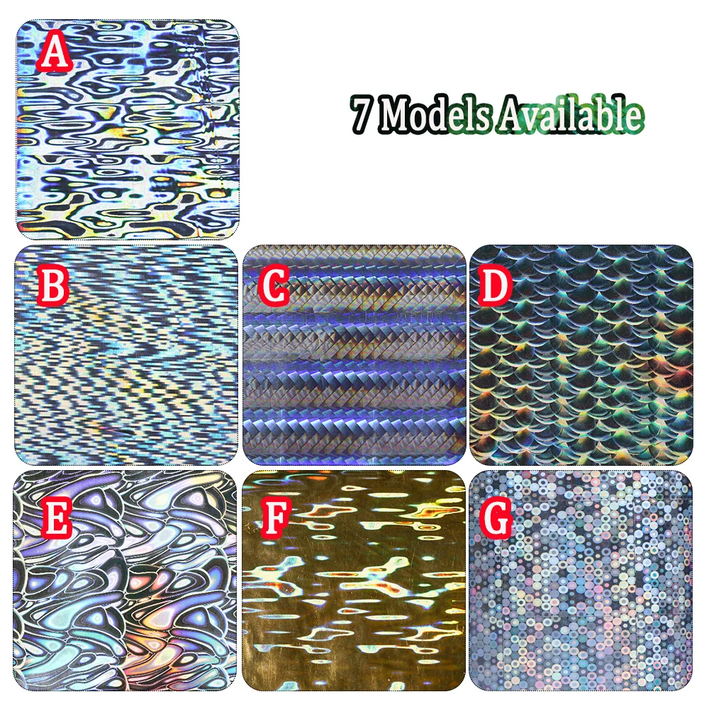 Papel de aluminio holográfico para estampado en caliente, pegatinas láser de pesca para señuelos de pesca Sabiki, plantillas, cebos, cuchara, accesorios de pesca, 120M x 8CM - imagen 3
