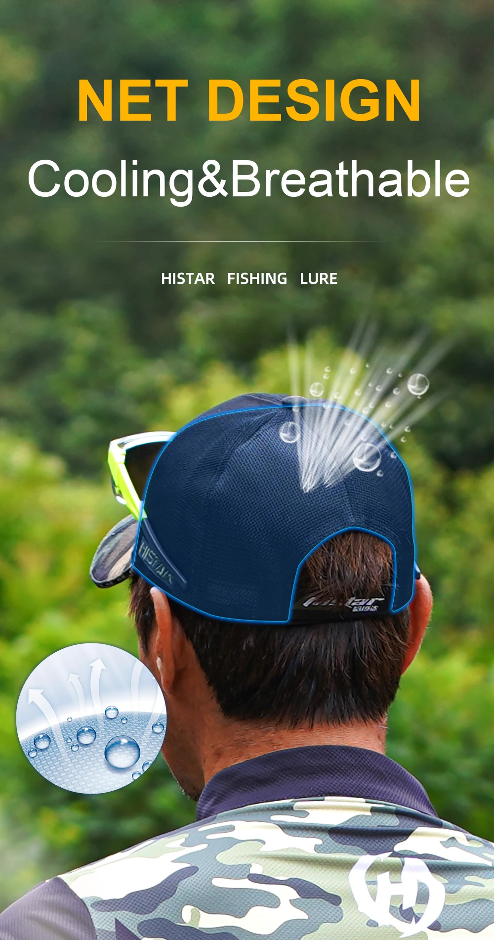 Correa de velcro ajustable en la parte trasera de la gorra HISTAR