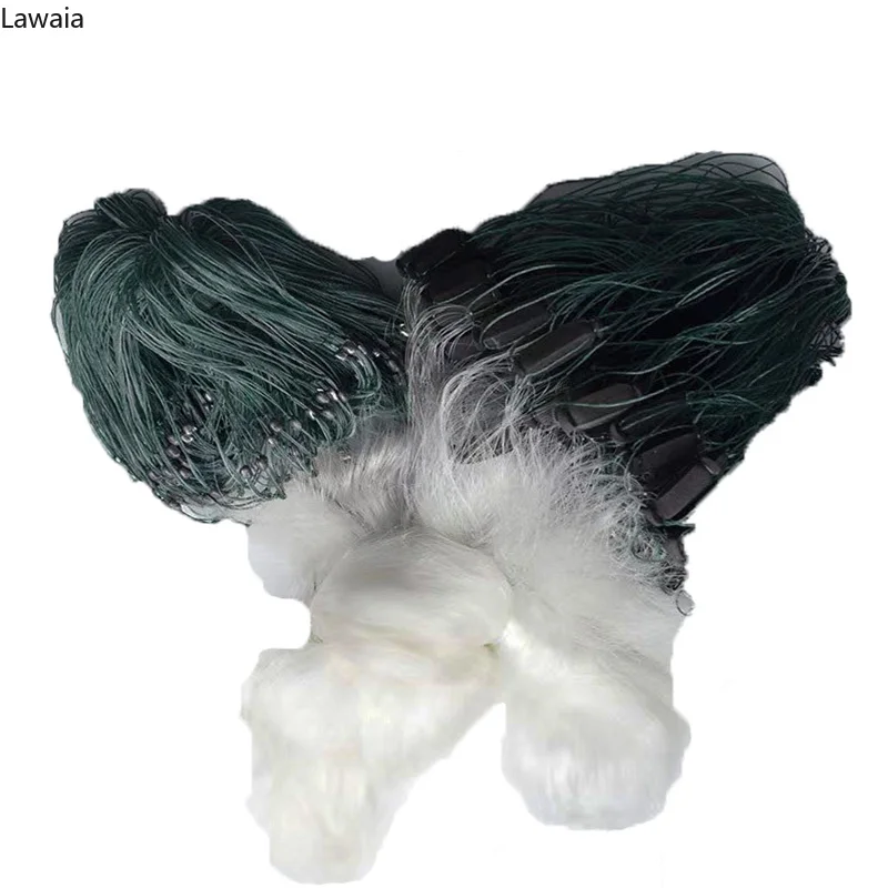 Lawaia Red de pesca de 3 capas, Red de enmalle de seda blanca, Red, Herramientas de aparejos de pesca al aire libre, 1,5 m, 3M de alto - imagen 4