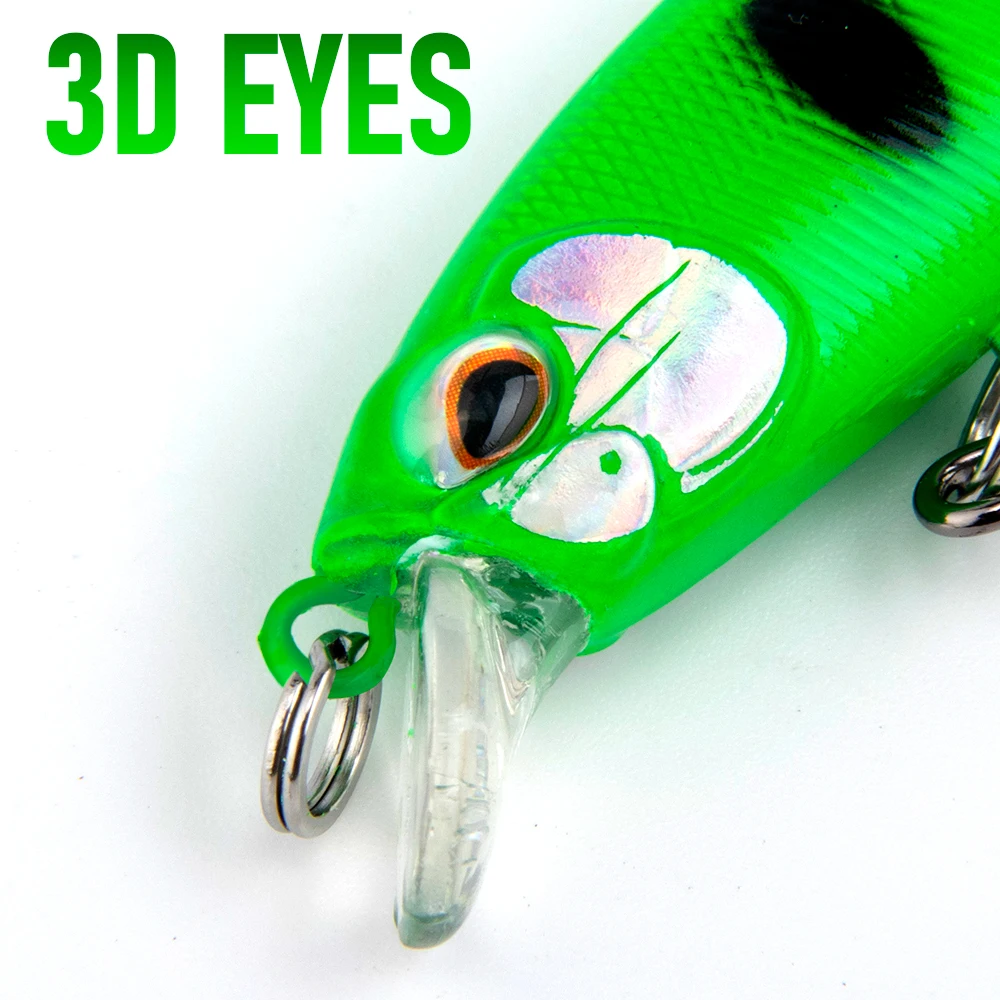 Señuelo de pesca de 7cm/8,7g, pececillo que se hunde con anzuelo triple, cebo duro Wobbler, Crankbait para pesca en agua salada, mar, lubina, trucha - imagen 3