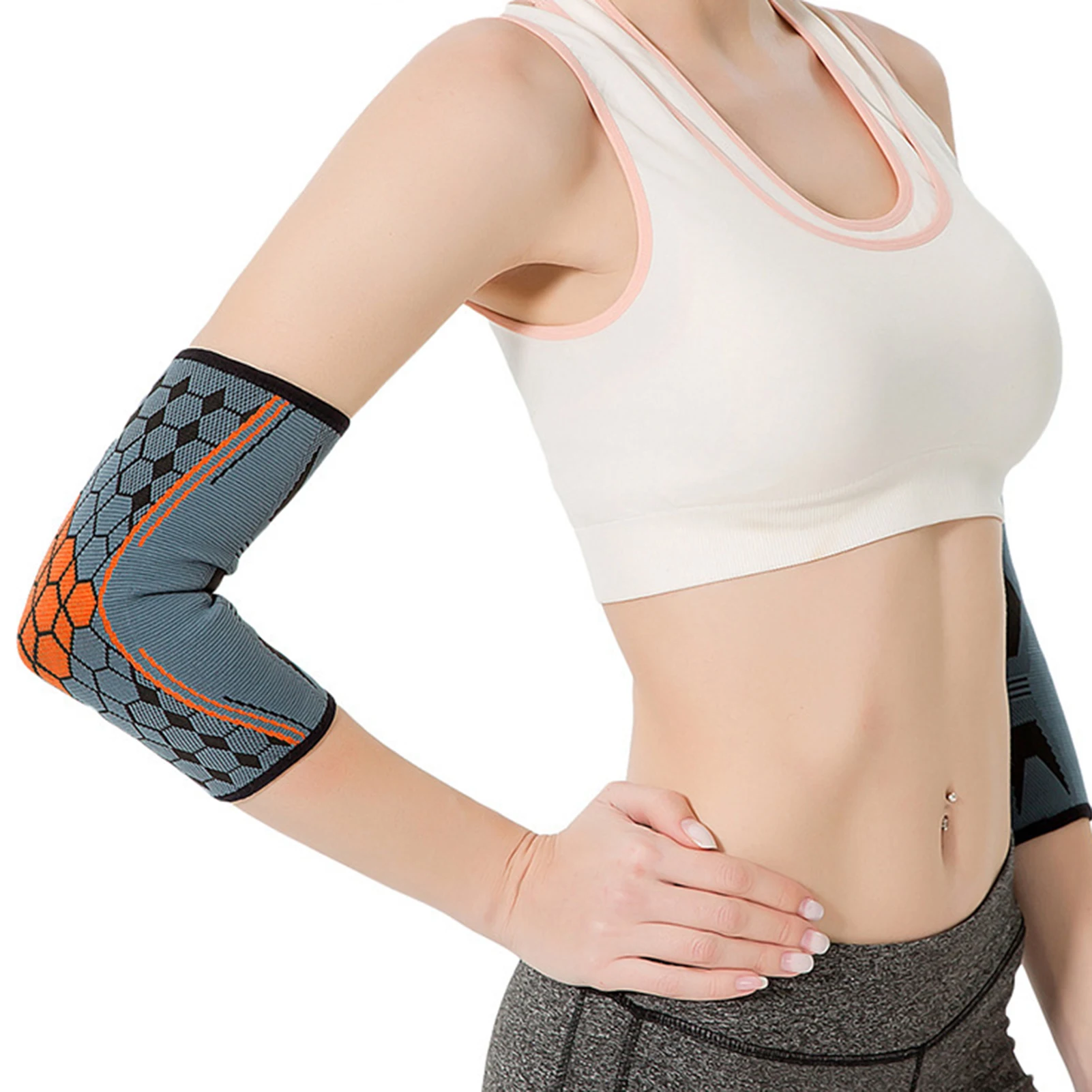 Rodilleras deportivas universales, cubierta protectora de articulación de codo tejida de nailon, juego de pelota para correr, rodilleras de presión para entrenamiento físico, 1 ud. - imagen 4