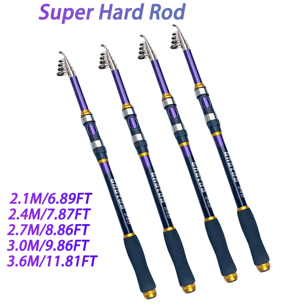 Nueva caña de pescar súper giratoria telescópica dura 2,1/2,4/2,7/3,0/3,6 metros caña de mar portátil alimentador poste aparejos de pesca - imagen 2