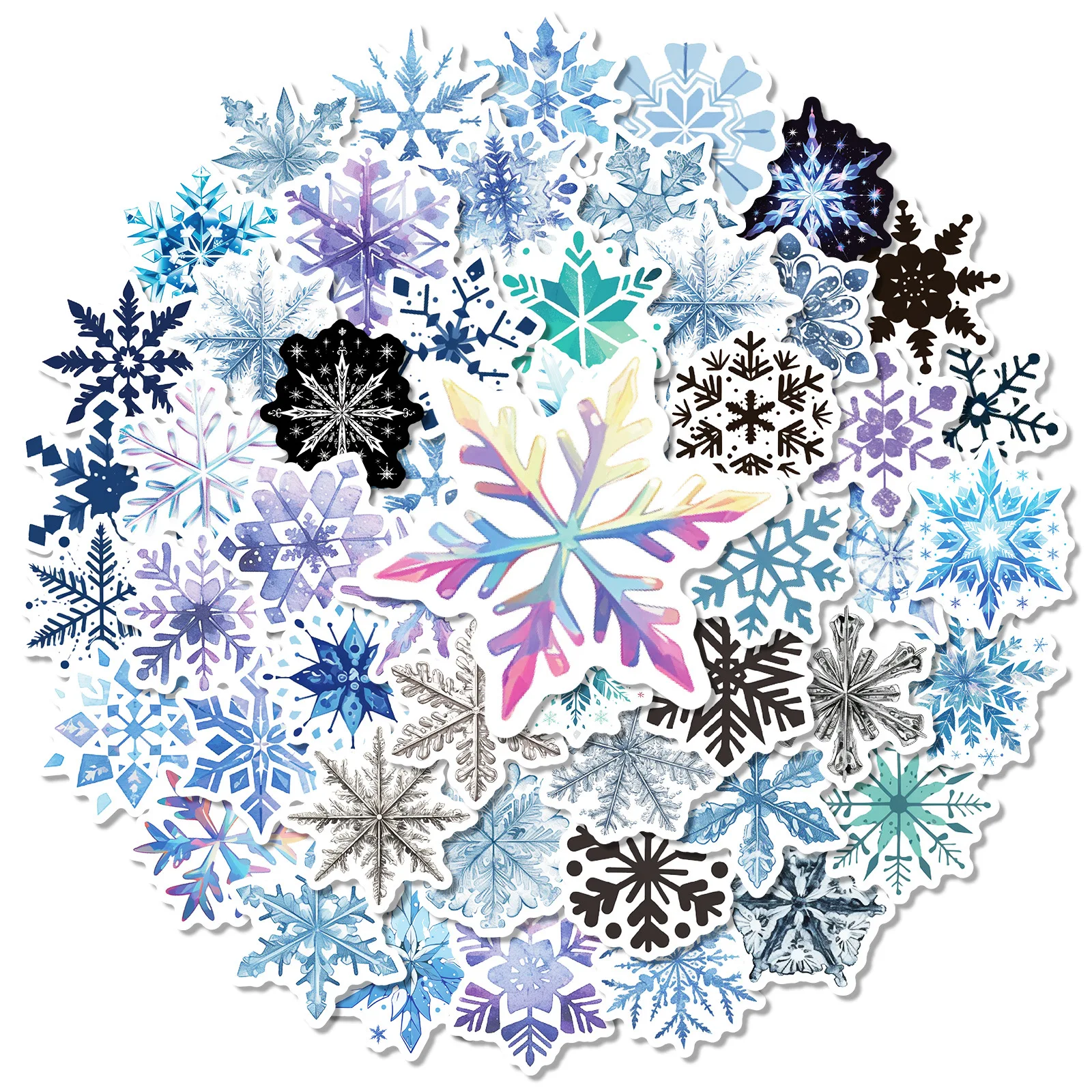 Pegatinas Impermeables Copos de Nieve – Diseño Navideño para Telefonos - imagen 3