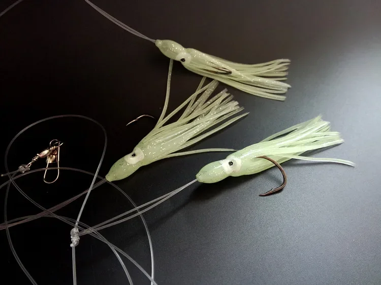 Anzuelo Sabiki de alta calidad, señuelo de pesca de pulpo suave, aparejos de pesca, 6 paquetes - imagen 3