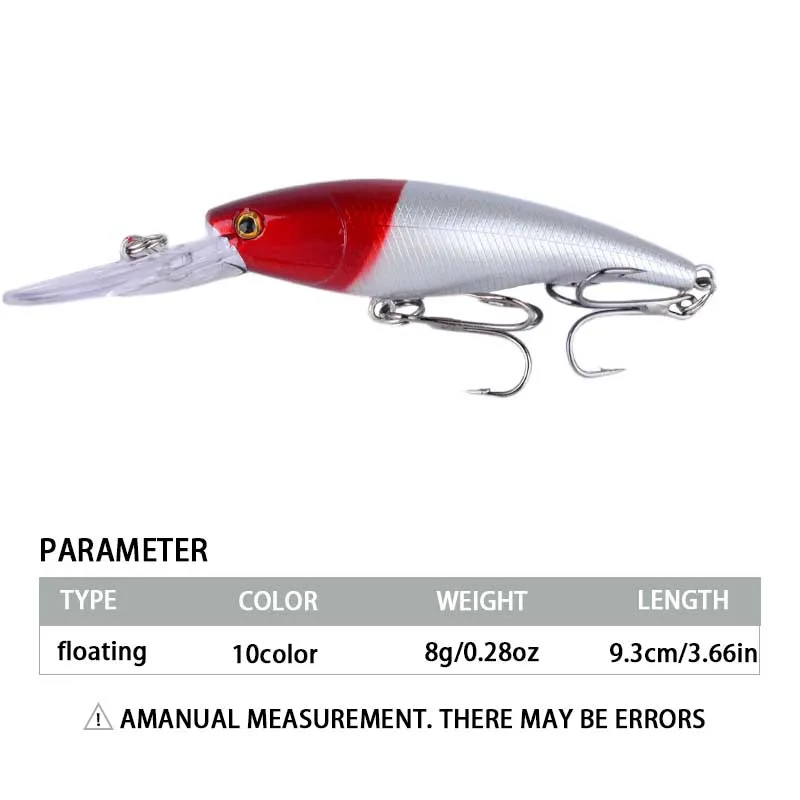 10 Uds. Señuelo de pesca de pececillo duro Wobblers flotantes Crankbait Bass cebos artificiales Lucio carpa señuelos - imagen 3