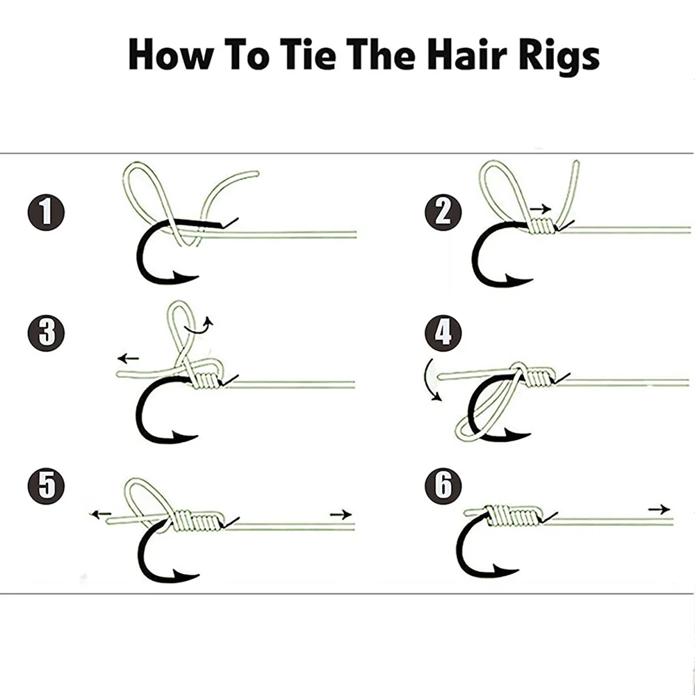 Aparejos de pesca de carpa preatados, anzuelos de pesca de carpa listos para usar, 2/4/6/8 #, accesorios de pesca de carpa, 12 Uds./2 paquetes - imagen 4