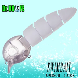 Señuelo Swimbait articulado Dr.Holife en blanco sin pintar