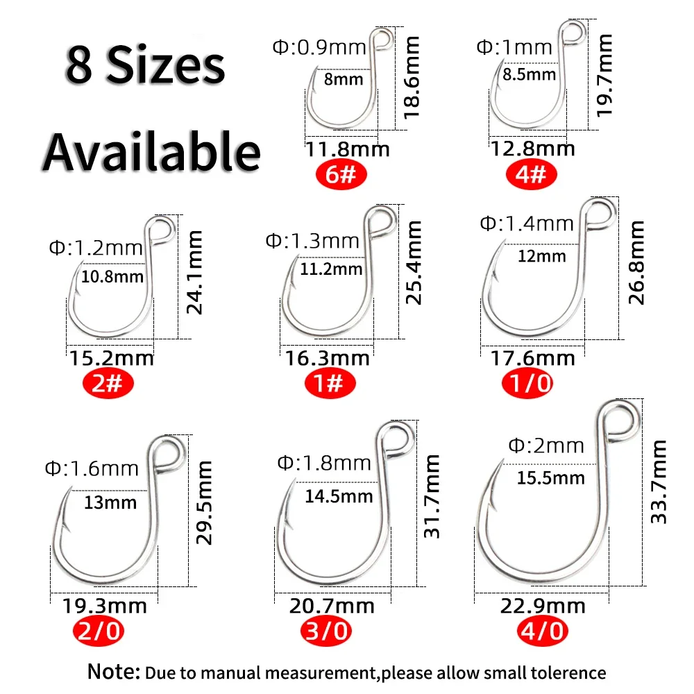Ellllv-señuelo individual de acero al carbono con revestimiento de estaño, anzuelo de repuesto para cuchara giratoria/cebo blando, 6 # - 4/0 - imagen 3