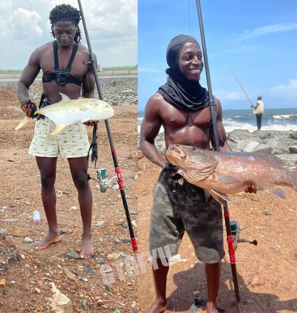 Caña de pescar telescópica, 2,7/3,0/3,6/4,2/4,5 m, caña de Surf de viaje, potencia giratoria 30-250g, lanzamiento de Surfcasting, caña de Baitcasting de carbono - imagen 5