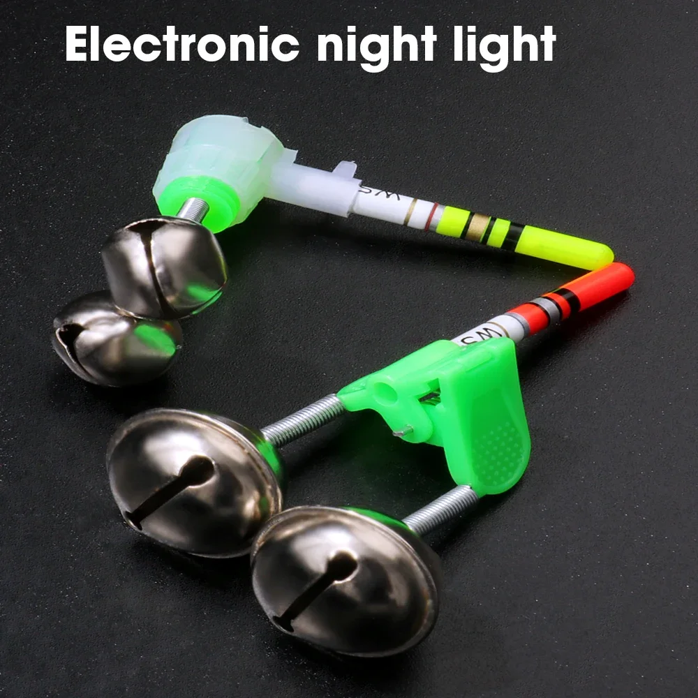 5-10 Uds. Alarmas de mordedura de Pesca, campanas de caña, Clip de punta, equipo a presión, doble anillo, resorte, accesorio de Pesca, cargador, indicadores de luz de peces - imagen 4