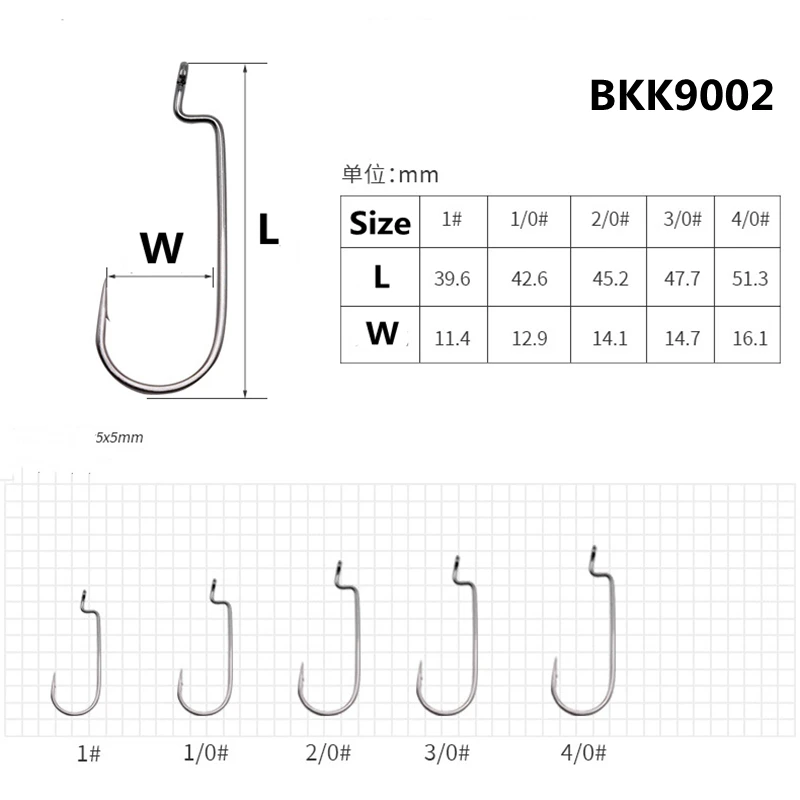 ZYZ-anzuelos texanos de acero de alto carbono, aparejos de Pesca suaves, con manivela Bkk, 10-12 unids/lote por bolsa - imagen 4