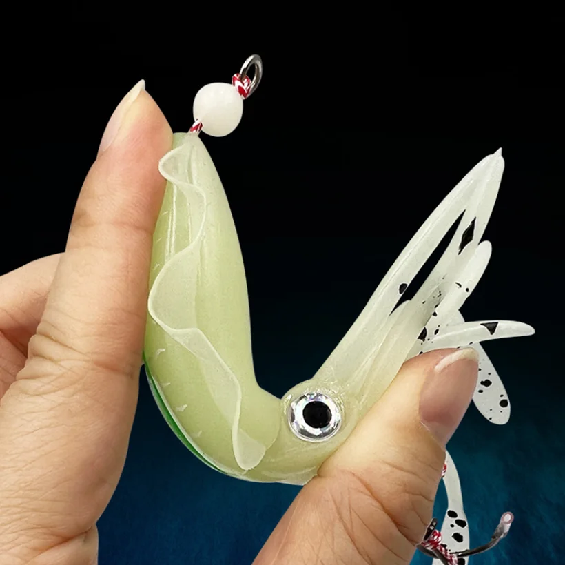 Cebo de calamar suave de 15cm, señuelo de pesca con curricán, cabeza de pulpo, plantilla de calamar UV luminosa para pesca en barco de aguas profundas, cebo Wobblers - imagen 3