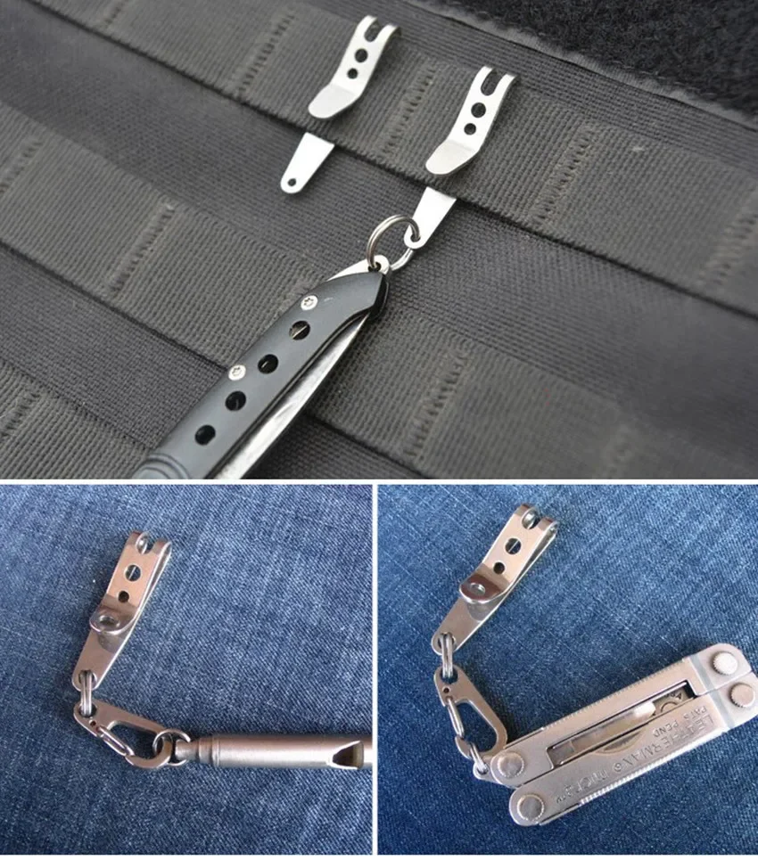 Mini colgador de Clip de suspensión de bolsillo Edc Gear para acampar, llavero, llavero, mosquetón, herramientas al aire libre, accesorios, 1/5 piezas - imagen 5