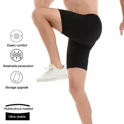 Pantalones cortos para correr maratón con múltiples bolsillos, transpirables, para deportes al aire libre, de secado rápido, con riñonera