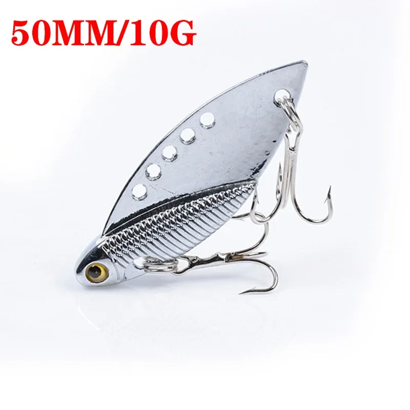 Señuelos VIB de Metal, 5cm, 11g, cuchara con vibraciones vívidas, cebo de pesca, lubina, cebo duro Artificial, señuelo de cigarra, cebo VIB, ojos 3D, 1 ud.