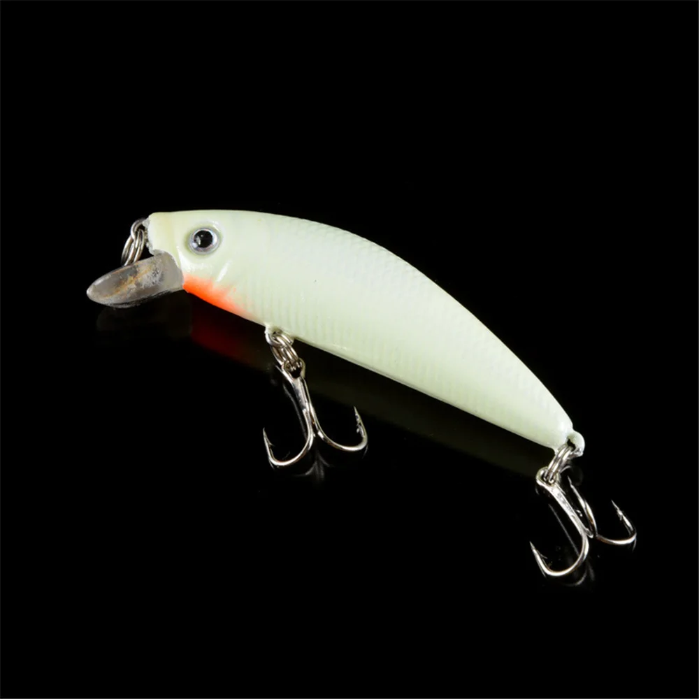 Señuelo duro de pesca nocturna, cebo luminoso 3D de hundimiento lento, 7cm, 8g, Crankbaits de plástico Artificial, lubina, carpa, pececillo, aparejos de pesca, 1 ud. - imagen 4